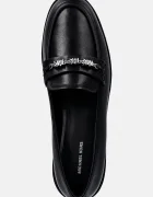 Michael Michael Kors Кожени мокасини Dina Loafer в черно с равна подметка 40R6DIFP1L.001