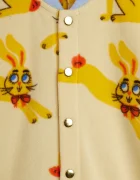 MINI RODINI бебешки гащеризон за деца от полар Rabbits жълт 26740123