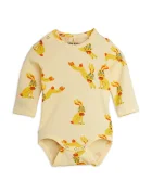 MINI RODINI боди за деца от лиосел Rabbits жълто 26740111