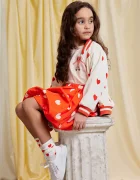 MINI RODINI Детска блуза с дълги ръкави Heart в оранжево 26120122