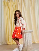 MINI RODINI Детска блуза с дълги ръкави Heart в оранжево 26120122