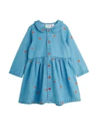 MINI RODINI Детска дънкова рокля Mini hearts