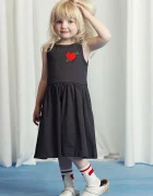 MINI RODINI Детска памучна рокля Arrowed heart