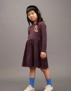 MINI RODINI Детска памучна рокля Stripe bird