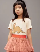 MINI RODINI Детска памучна тениска Dino