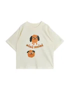 MINI RODINI Детска памучна тениска Doggie в бяло с принт 26120112