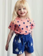 MINI RODINI Детска памучна тениска Outlined hearts