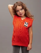 MINI RODINI Детски памучен елек Panda