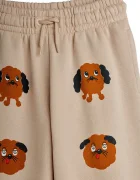 MINI RODINI Детски памучен спортен панталон Doggies в сиво с принт 26130126