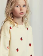 MINI RODINI Детски памучен суичър Ladybugs