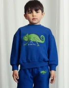 MINI RODINI Детски памучен суичър Lizard