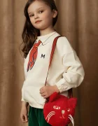 MINI RODINI Детски памучен суичър Scarf