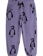 MINI RODINI панталон джогър за деца от полар Penguin виолетов 11000365