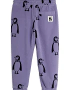 MINI RODINI панталон джогър за деца от полар Penguin виолетов 11000365