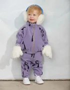 MINI RODINI панталон джогър за деца от полар Penguin виолетов 11000365