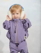 MINI RODINI панталон джогър за деца от полар Penguin виолетов 11000365