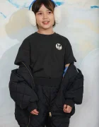 MINI RODINI панталон за деца черен с висока талия 26710119