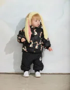 MINI RODINI панталон за деца черен с висока талия 26710119