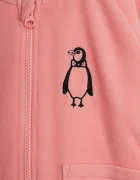 MINI RODINI суичър с цип за деца от полар Penguin розов 11000359