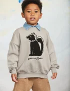 MINI RODINI суичър за деца от памук Skunk сив 26720114