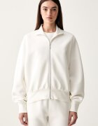 mm by max mara суичър с цип дамски с памук MMLVOLUME бял 2626926037600
