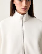mm by max mara суичър с цип дамски с памук MMLVOLUME бял 2626926037600