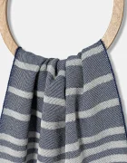mm by max mara Вълнен шал DIADEMA в тъмносиньо с десен 2526546038600