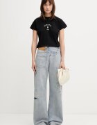 MM6 MAISON MARGIELA тениска дамска от памук черна S62GD0216.M20048