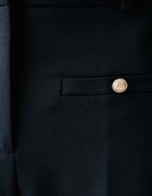 Morgan панталон дамски с памук тъмносин с висока талия PACTI