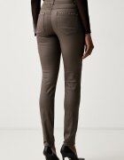 Morgan панталон slim fit дамски с памук кафяв с ниска талия PALAO