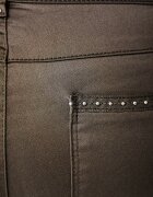 Morgan панталон slim fit дамски с памук кафяв с ниска талия PALAO