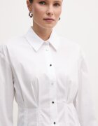 Morgan Риза дамска в бяло със стандартна кройка с класическа яка CORSET