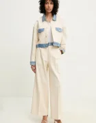 Moschino Jeans Панталон в бежово с широка каройка с висока талия 0346 3717