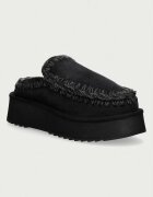 Mou чехли сабо дамски от велур Clog Eskimo Platform черни MU.FW681004A