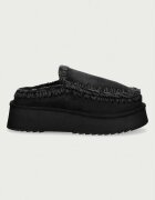 Mou чехли сабо дамски от велур Clog Eskimo Platform черни MU.FW681004A