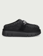 Mou пантофи дамски от велур Bounce Clog Metal Logo черни MU.FW531001A