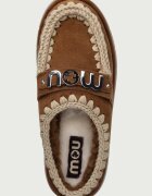Mou пантофи дамски от велур Bounce Clog Metal Logo кафяви MU.FW531001A