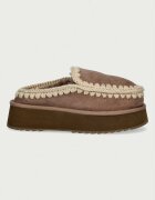 Mou пантофи дамски от велур Clog Eskimo Platform бежови MU.FW681004A