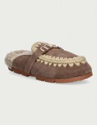 Mou пантофи дамски от велур Winter Bio Slide Logo бежови MU.FW431000A