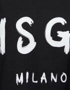 MSGM Памучна рокля в черно къса с уголемена кройка 2000MDA510.200002
