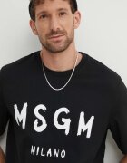 MSGM Памучна тениска в черно с принт 2000MM510.200002