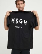 MSGM Памучна тениска в черно с принт 2000MM510.200002