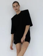 Muuv. Muuv лятна рокля с памук UFF черна с изчистена шарка