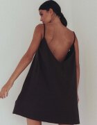 Muuv. Памучна рокля #SURFGIRL в кафяво къса с уголемена кройка