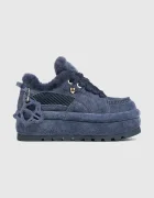 Naked Wolfe Beau апрески дамски от велур тъмносини Beau Navy Suede