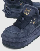 Naked Wolfe Beau апрески дамски от велур тъмносини Beau Navy Suede