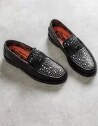 Naked Wolfe Кожени мокасини Riviera в черно Riviera Black Studs