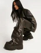 Naked Wolfe Кожени обувки Disturb в черно с платформа Disturb Leather Black
