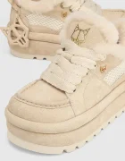 Naked Wolfe Велурени ботуши Beau в бежово Beau Ice Suede