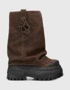 Naked Wolfe Велурени ботуши Disturb в кафяво с платформа Disturb Chocolate Suede
